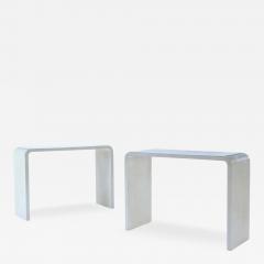 Jean Michel Frank Pair of parchment covered console tables in manner of Jean Michel Frank  - 3794429