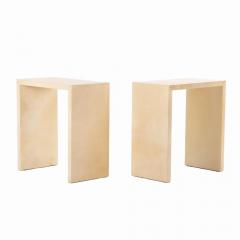 Jean Michel Frank Pair of parchment covered tables in manner of Jean Michel Frank Contemporary  - 3750303