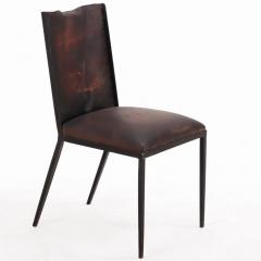 Jean Michel Frank Set of 10 iron and leather dining chairs in the manner of Jean Michel Frank  - 4237891