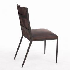 Jean Michel Frank Set of 10 iron and leather dining chairs in the manner of Jean Michel Frank  - 4237892