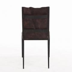 Jean Michel Frank Set of 10 iron and leather dining chairs in the manner of Jean Michel Frank  - 4237893