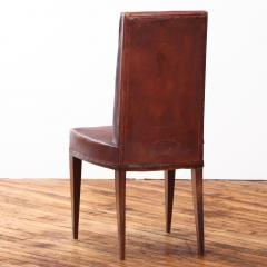 Jean Michel Frank Set of 6 French Wood and Leather Dining Chairs C 1940 - 4713256
