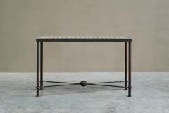 Jean Michel Frank Wonderful Art Deco Console Table in Patinated Iron and Tiles 1940s - 4394693