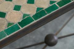 Jean Michel Frank Wonderful Art Deco Console Table in Patinated Iron and Tiles 1940s - 4394718