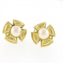 Jean Michel Schlumberger Jean Schlumbeger for Tiffany Co Maltase Cross Pearl Earring - 4615903