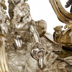 Jean Morel Very large antique silvered and gilt bronze centrepiece by Morel - 4187199