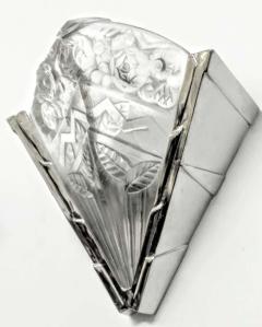 Jean Noverdy Pair of French Art Deco Flower Geometric Wall Sconces Signed by Noverdy - 3942352