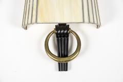 Jean Pascaud 1930s Bronze and glass sconces BY Jean Pascaud - 3035265