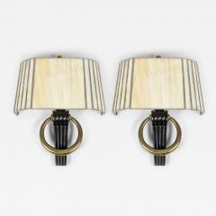 Jean Pascaud 1930s Bronze and glass sconces BY Jean Pascaud - 3037938