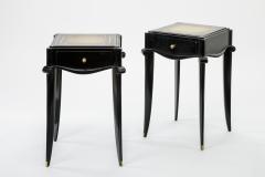 Jean Pascaud Jean Pascaud Black lacquered and Gold Sabot bedside or Side Table - 834045