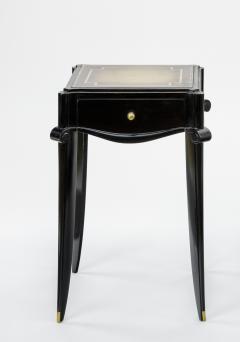 Jean Pascaud Jean Pascaud Black lacquered and Gold Sabot bedside or Side Table - 834058