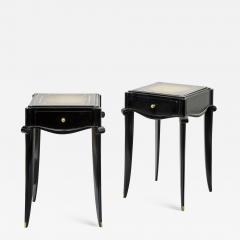 Jean Pascaud Jean Pascaud Black lacquered and Gold Sabot bedside or Side Table - 835212
