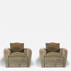 Jean Pascaud Jean Pascaud pair of small scale club chairs - 3064479