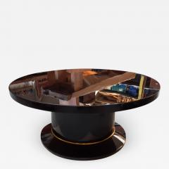 Jean Pascaud Jean pascaud superb chicest large black lacquered round coffee table - 2347154