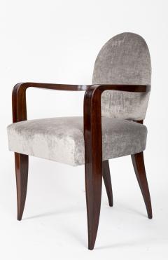 Jean Pascaud Pair of French Art Deco Oval Back Armchairs By Jean Pascaud - 4334013
