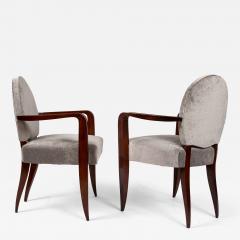 Jean Pascaud Pair of French Art Deco Oval Back Armchairs By Jean Pascaud - 4334759