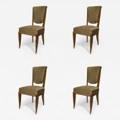 Jean Pascaud Set of 4 French Art Deco Light Mahogany Side Chairs - 422410