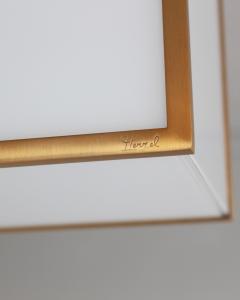 Jean Perzel 2 Fine French 1970s Cubical Glass and Brass Flush Mounts by Perzel - 4317313