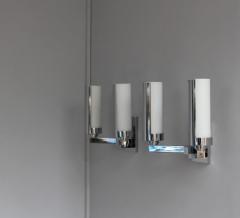 Jean Perzel 2 Pairs of Fine French 1960 s Chrome and Glass Sconces by Perzel - 1233040