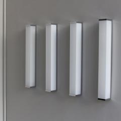 Jean Perzel 2 pairs of Fine French 1960s Glass and Nickel Chrome Sconces by Perzel - 4682631