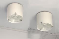 Jean Perzel 3 Fine French 1950s Glass and Chrome Flush Mounts by Perzel 1 pair 1 similar  - 4212362