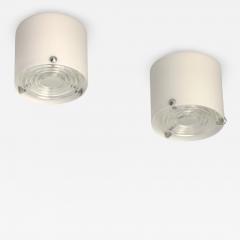 Jean Perzel 3 Fine French 1950s Glass and Chrome Flush Mounts by Perzel 1 pair 1 similar  - 4213862
