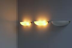 Jean Perzel 3 Fine French Art Deco Fluted Glass and Bronze Wall Lights by Perzel - 2149134