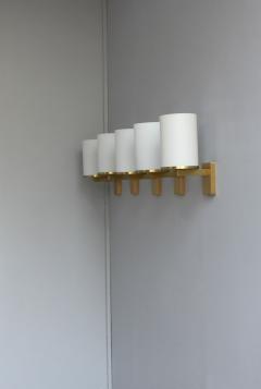 Jean Perzel 5 Fine French Art Deco Glass and Bronze Cylindrical Sconces by Jean Perzel - 2149149