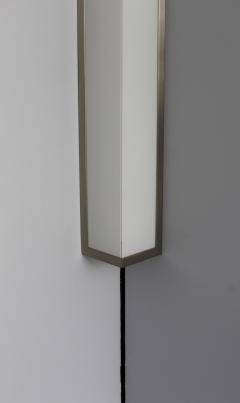 Jean Perzel 6 Fine French Art Deco Brushed Nickel and Glass Angle Sconces by Perzel - 2389508