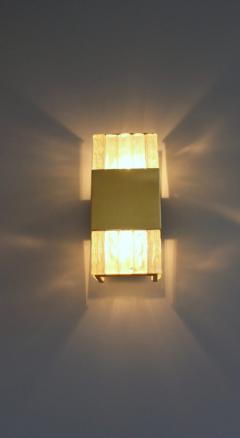 Jean Perzel A FINE FRENCH ART DECO BRONZE AND SLABS GLASS SCONCE BY JEAN PERZEL - 1054067