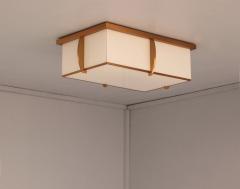 Jean Perzel A Fine French Rectangular Glass and Bronze Ceiling Light by Jean Perzel - 3769820