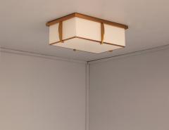 Jean Perzel A Fine French Rectangular Glass and Bronze Ceiling Light by Jean Perzel - 3769822