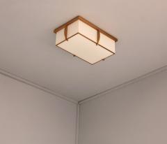 Jean Perzel A Fine French Rectangular Glass and Bronze Ceiling Light by Jean Perzel - 3769824