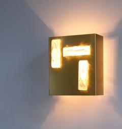 Jean Perzel A French 1970s Bronze and Glass Slab Sconce by Perzel - 612988