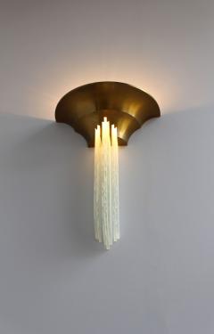 Jean Perzel A Large Fine French Art Deco Bronze Sconce with Cascading Glass Slabs by Perzel - 2067105