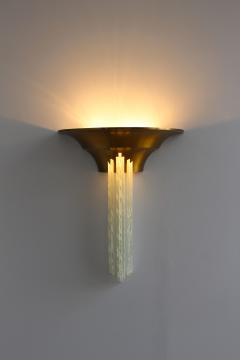 Jean Perzel A Large Fine French Art Deco Bronze Sconce with Cascading Glass Slabs by Perzel - 2067106