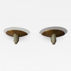 Jean Perzel A Pair of Fine French Art Deco Bronze and Hand Cut Glass Sconces by Jean Perzel - 1379599