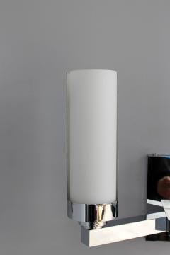 Jean Perzel A Pair of Fine French Art Deco Chrome and Glass Sconces by Perzel - 4381954