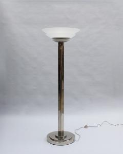 Jean Perzel A Pair of Fine French Art Deco Nickel and Glass Floor Lamps by Perzel - 4349112