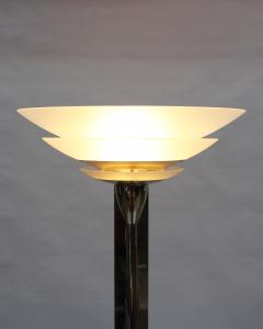 Jean Perzel A Pair of Fine French Art Deco Nickel and Glass Floor Lamps by Perzel - 4349113