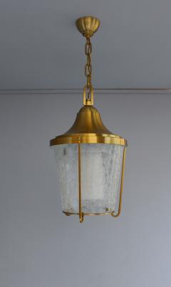 Jean Perzel A Pair of Hanging Bronze and craquel glass Lanterns by Jean Perzel - 2067110