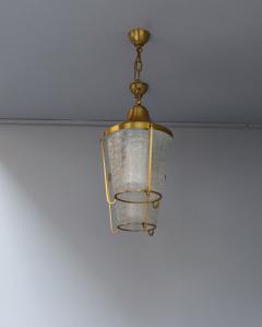 Jean Perzel A Pair of Hanging Bronze and craquel glass Lanterns by Jean Perzel - 2067112