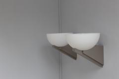 Jean Perzel A pair of Fine French Art Deco Brushed Nickel and Glass Sconces by Jean Perzel - 4151435