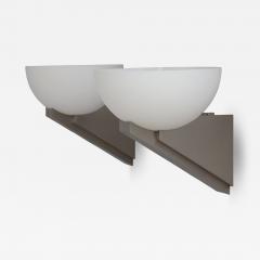 Jean Perzel A pair of Fine French Art Deco Brushed Nickel and Glass Sconces by Jean Perzel - 4151940