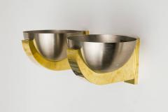 Jean Perzel BRUSHED STEEL AND BRASS SCONCES BY PERZEL - 2232192