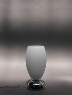 Jean Perzel FINE FRENCH ART DECO CHROME AND WHITE GLASS TABLE LAMP BY PERZEL - 746112