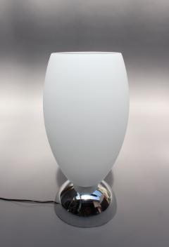 Jean Perzel FINE FRENCH ART DECO CHROME AND WHITE GLASS TABLE LAMP BY PERZEL - 746113
