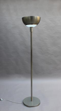 Jean Perzel FINE FRENCH ART DECO NICKEL AND GLASS FLOOR LAMP BY JEAN PERZEL - 977209