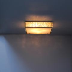 Jean Perzel FINE SQUARE BRASS AND GLASS QUEEN S NECKLACE CEILING LIGHT BY JEAN PERZEL - 977175