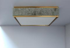 Jean Perzel FINE SQUARE BRASS AND GLASS QUEEN S NECKLACE CEILING LIGHT BY JEAN PERZEL - 977176
